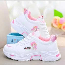 White 820 stylish Doll Girl casual shoes Sneakers For Women (Pink) Sneakers For Women