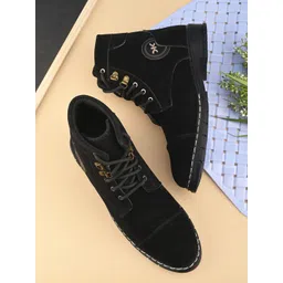 Men's Casual Outdoor High Top Lace Up Boots, Comfortable Hiking and Trekking Boots For Men