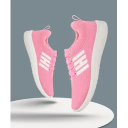 Bouncer-01 Running shoes for girls | party wear shoes for girls | Latest Stylish Casual sneakers for girls | Lace up lightweight shoes for running, walking,m trekking, & party shoes Running Shoes For Women (Pink) Walking Shoes For Women