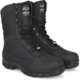 Mens Black Tactical Combat Army/Military Boots (Ring) Boots For Men