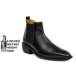 Men's Black Height increasing Latest Formal Party wear Synthetic Material Boots Boots For Men